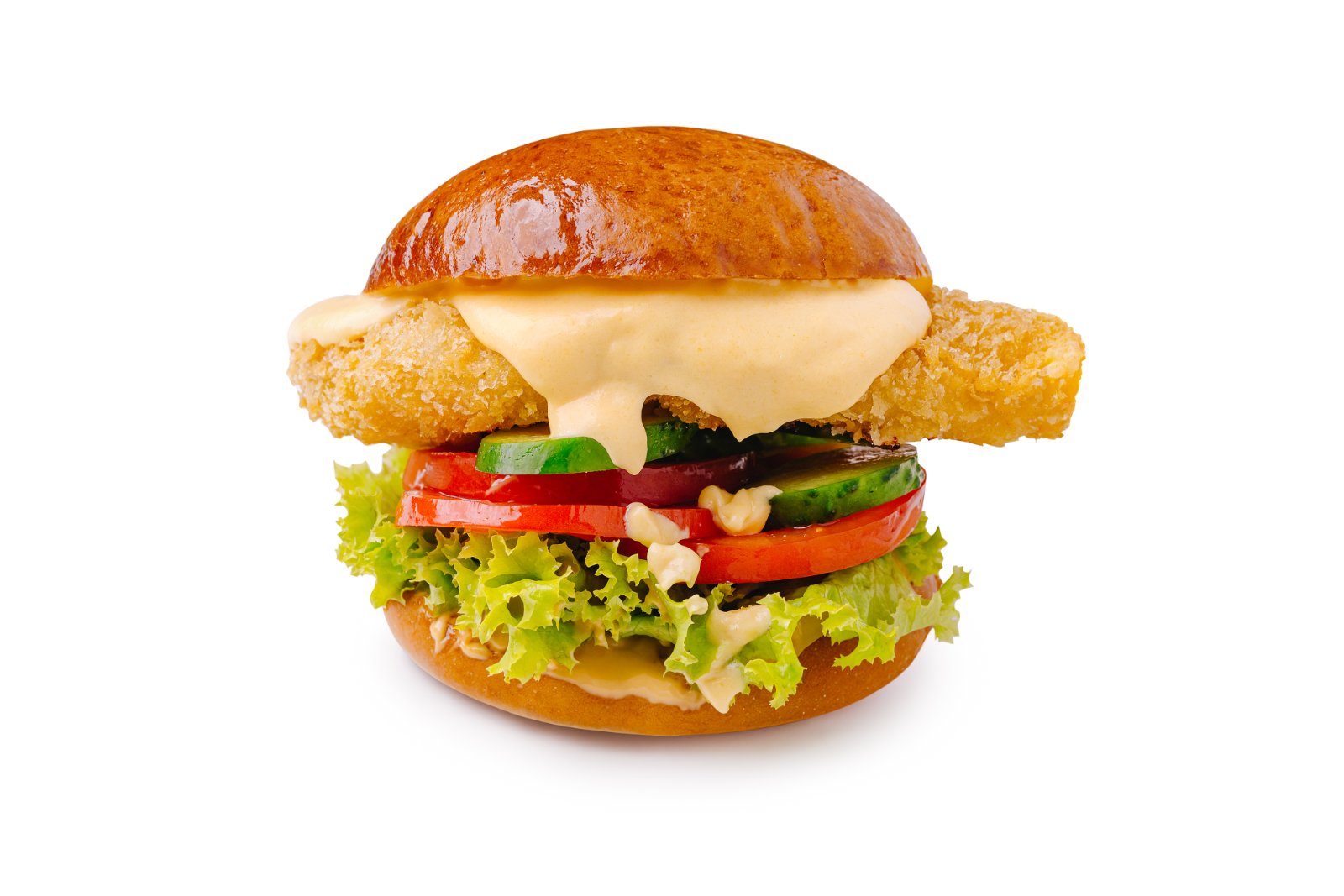 Burger cu pui crispy